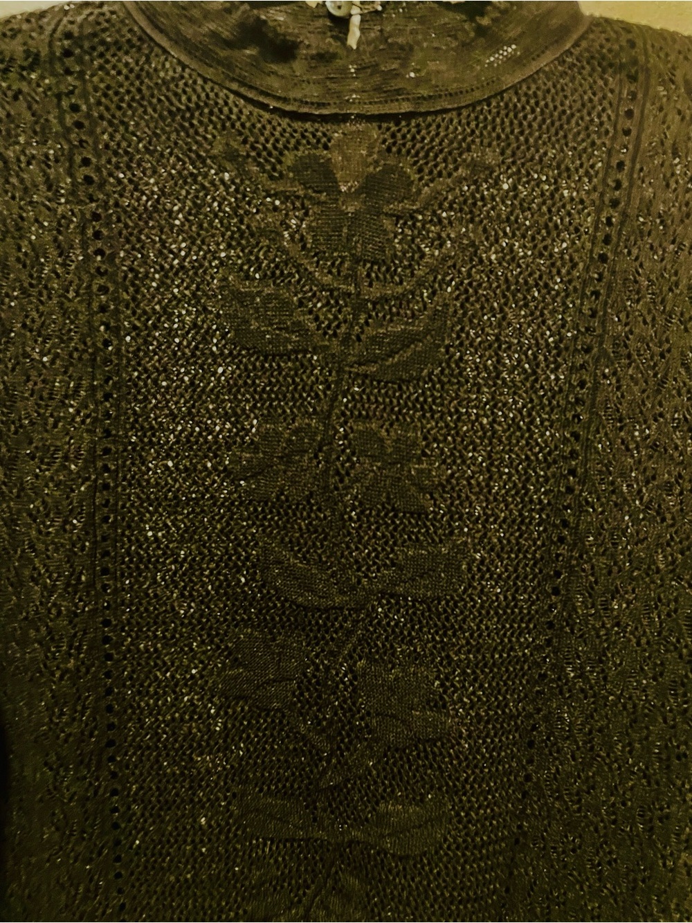 Zara Black Pointelle Knit Crop Sweater - Picture 5 of 5